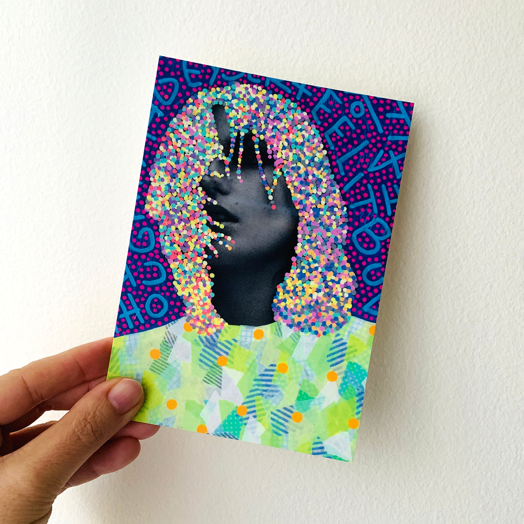 Pastel Confetti Fashion Postcard