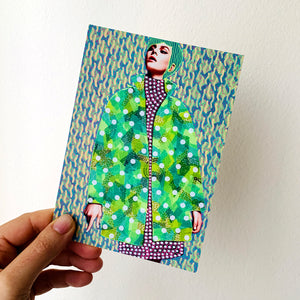 Neon Green Fashion Postcard