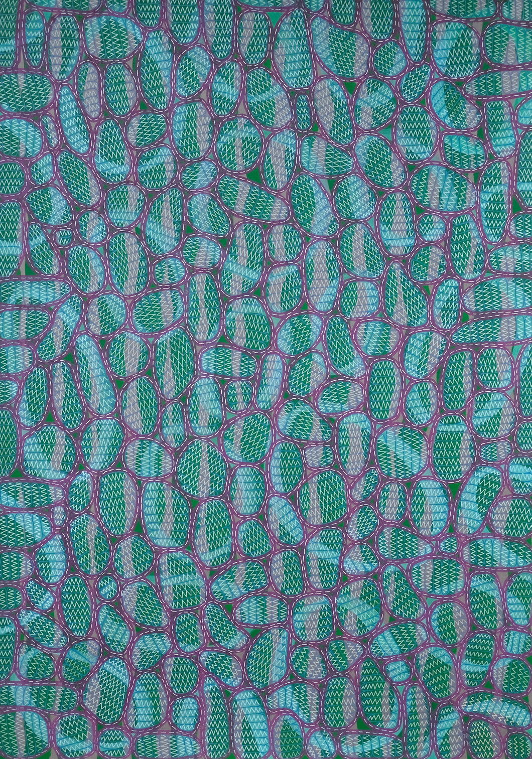 Green Mint Raspberry Abstract Art