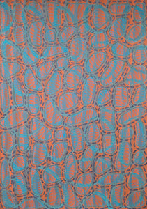 Orange Blue Abstract Art