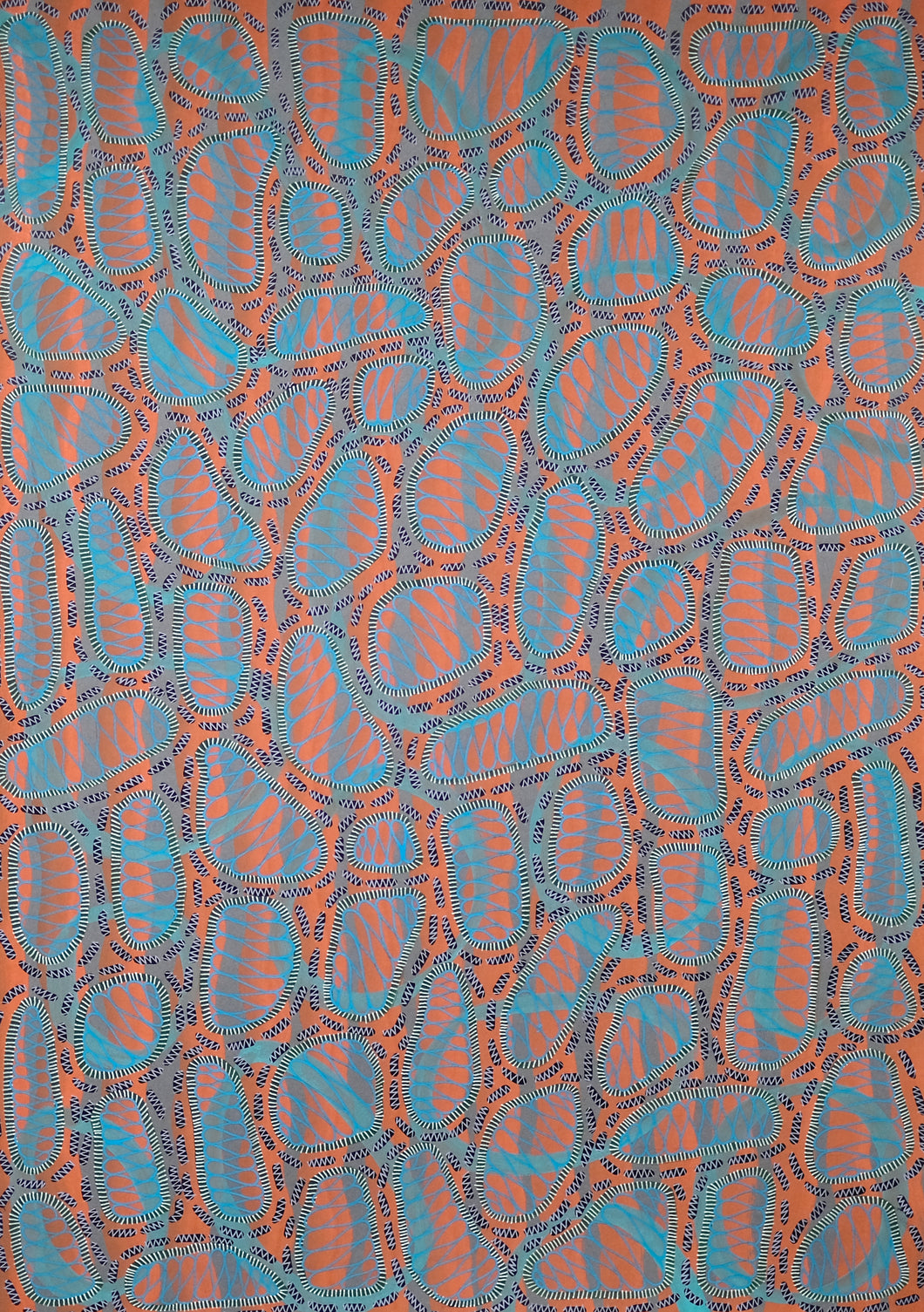 Orange Blue Abstract Art