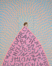 Carica l&#39;immagine nel visualizzatore di Gallery, Original collage on wood panel, portrait of vintage woman in pink, orange and blue - Naomi Vona Art
