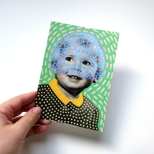 Vintage Boy Pastel Shades Postcard
