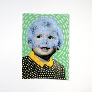 Vintage Boy Pastel Shades Postcard