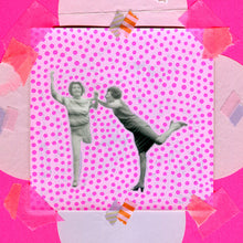Charger l&#39;image dans la galerie, Neon Pink Original Mixed Media Collage Art Piece On Paper - Naomi Vona Art
