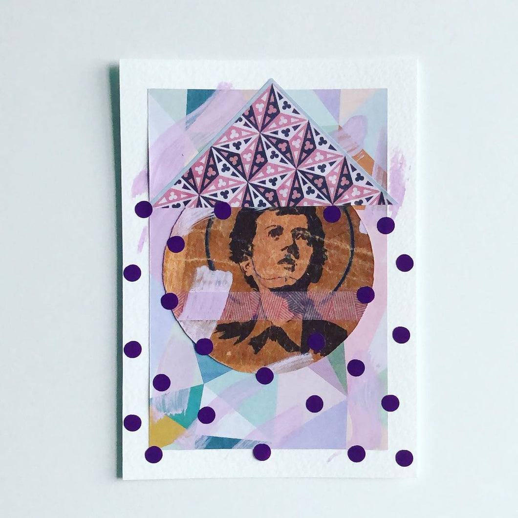 Lilac Purple Collage Art - Naomi Vona Art