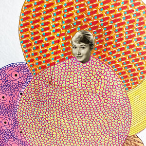Orange, Yellow And Red Paper Collage Art - Naomi Vona Art