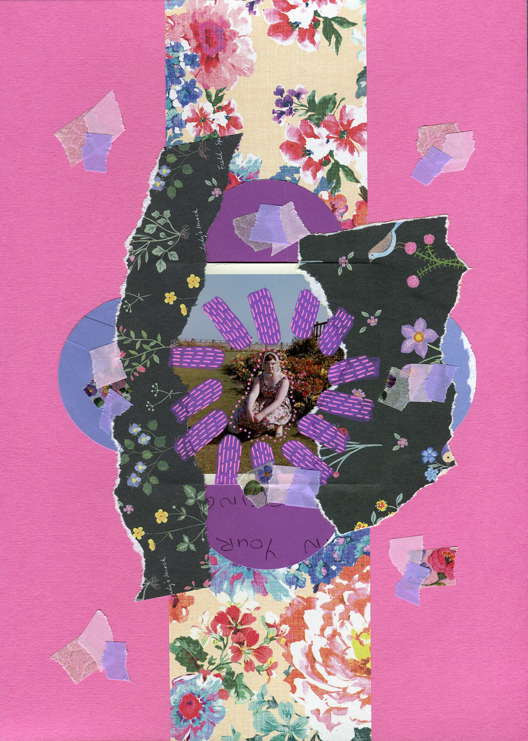 Handmade Mixed Media Collage Artwork On Paper - Naomi Vona Art