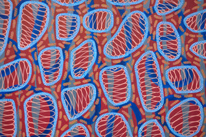 Blue Red White Abstract Art
