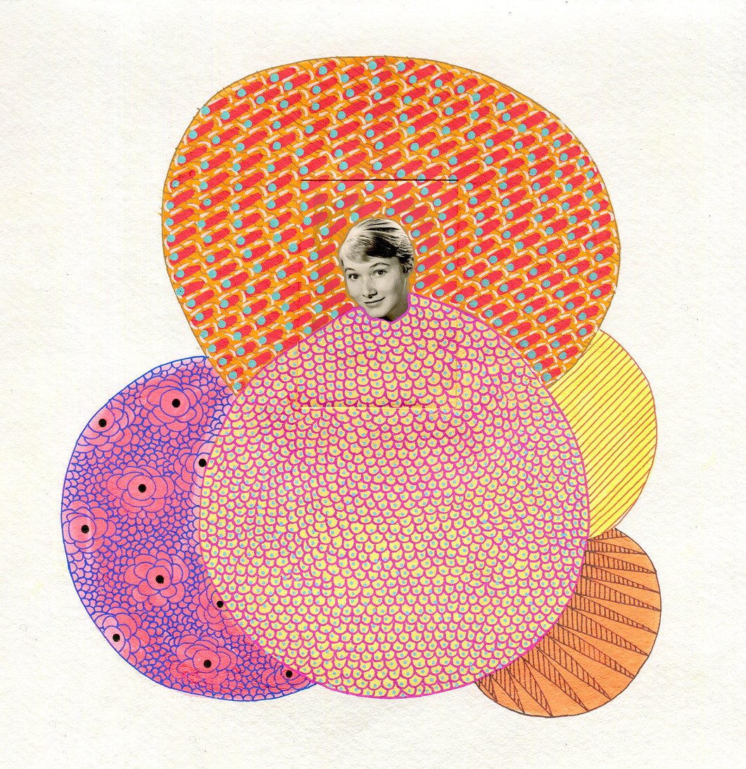 Orange, Yellow And Red Paper Collage Art - Naomi Vona Art