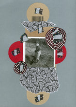Load image into Gallery viewer, Silver Black Mixed Media Collage On Paper - Naomi Vona Art
