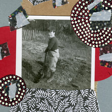 将图片加载到图库查看器，Silver Black Mixed Media Collage On Paper - Naomi Vona Art
