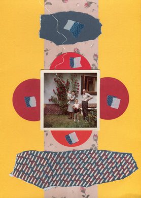 Vintage Style Mixed Media Collage On Paper - Naomi Vona Art