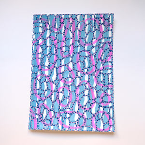 Turquoise, Neon Pink And Blue Abstract Art