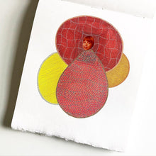 Load image into Gallery viewer, Red Yellow Vintage Style Mixed Media Art Collage - Naomi Vona Art
