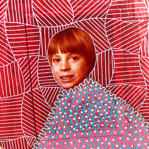 Red Yellow Vintage Style Mixed Media Art Collage - Naomi Vona Art