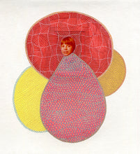 将图片加载到图库查看器，Red Yellow Vintage Style Mixed Media Art Collage - Naomi Vona Art
