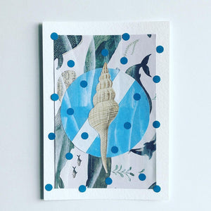 Vintage Shell Art Collage On Paper - Naomi Vona Art