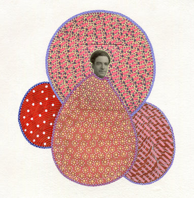 Burgundy Red Paper Art Collage - Naomi Vona Art