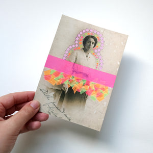 Vintage Art With Neon Shades Postcard