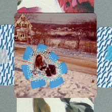 将图片加载到图库查看器，Blue Grey Handmade Mixed Media Collage Art On Paper - Naomi Vona Art
