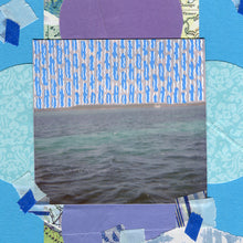 将图片加载到图库查看器，Seascape Handmade Mixed Media Collage Art On Paper - Naomi Vona Art
