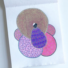 将图片加载到图库查看器，Pink Purple Abstract Art Collage On Paper - Naomi Vona Art
