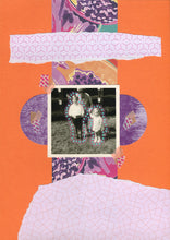 Charger l&#39;image dans la galerie, Purple And Orange Original Mixed Media Collage Artwork On Paper - Naomi Vona Art
