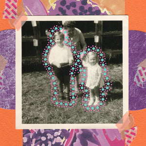 Purple And Orange Original Mixed Media Collage Artwork On Paper - Naomi Vona Art