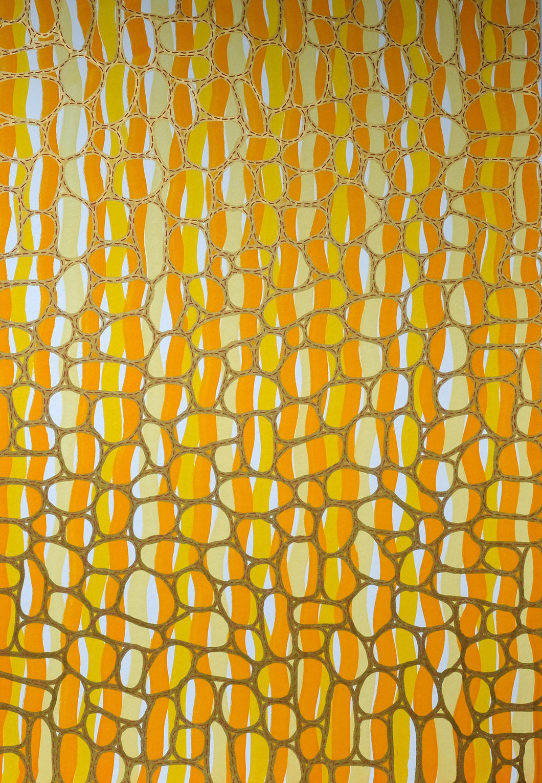 Golden Yellow Orange Abstract Art