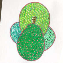 将图片加载到图库查看器，Green Mixed Media Paper Art Collage - Naomi Vona Art

