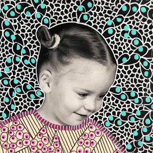 Cute Baby Girl Portrait Art Collage - Naomi Vona Art
