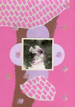 Cargar imagen en el visor de la galería, Father Daughter Vintage Photo Mixed Media Collage Artwork On Paper - Naomi Vona Art
