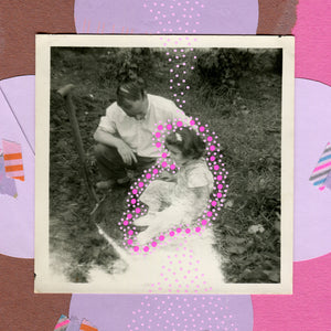Father Daughter Vintage Photo Mixed Media Collage Artwork On Paper - Naomi Vona Art