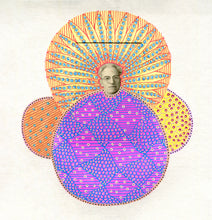 Load image into Gallery viewer, Fluorescent Pink And Yellow Paper Art Collage - Naomi Vona Art
