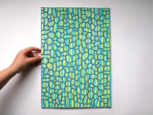 Blue, Lime Green And Mint Abstract Art