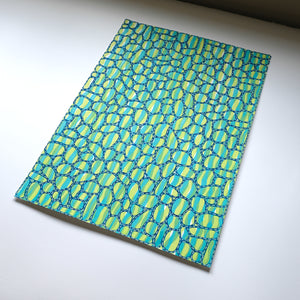 Blue, Lime Green And Mint Abstract Art