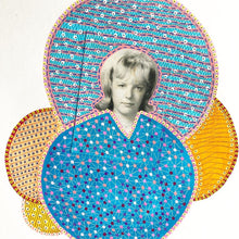 将图片加载到图库查看器，Orange And Light Blue Abstract Patterns Art Collage - Naomi Vona Art

