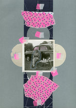 Carica l&#39;immagine nel visualizzatore di Gallery, Silver Pink Original Mixed Media Collage Art On Paper - Naomi Vona Art
