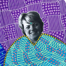 Carica l&#39;immagine nel visualizzatore di Gallery, Purple Blue Vintage Style Abstract Collage Art - Naomi Vona Art
