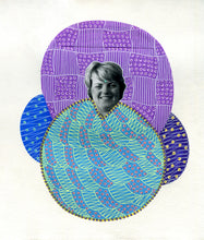 Load image into Gallery viewer, Purple Blue Vintage Style Abstract Collage Art - Naomi Vona Art
