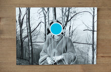 Load image into Gallery viewer, Silver And Blue Art Collage On Vintage Portrait - Naomi Vona Art
