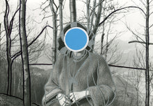 将图片加载到图库查看器，Silver And Blue Art Collage On Vintage Portrait - Naomi Vona Art
