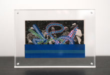 Cargar imagen en el visor de la galería, Electric Blue Art Collage On vintage Group Portrait - Naomi Vona Art
