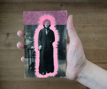 画像をギャラリービューアに読み込む, Contemporary Neon Pink Mixed Media Art Collage On Vintage Woman Portrait - Naomi Vona Art
