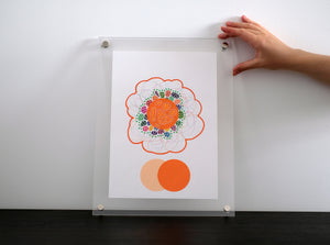 Orange Abstract Art Collage - Naomi Vona Art