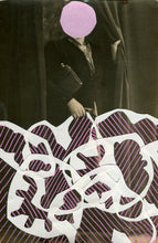 Charger l&#39;image dans la galerie, Pink White Art Collage On Vintage Woman Photo - Naomi Vona Art
