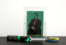 Cargar imagen en el visor de la galería, Green Mixed Media Art Collage On Vintage Portrait - Naomi Vona Art

