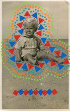 Load image into Gallery viewer, Contemporary Collage On Vintage Baby Boy At The Beach - Naomi Vona Art
