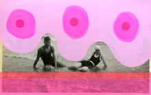 Load image into Gallery viewer, Humorous Neon Pink Art On Vintage Beach Portrait - Naomi Vona Art
